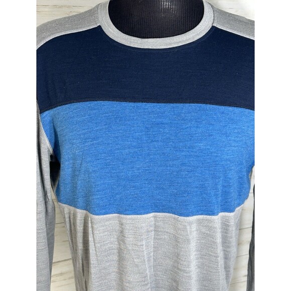 SmartWool 250 Merino Wool Mens Blue Gray Base Layer Thermal Long Sleeve Size XL - Picture 2 of 13